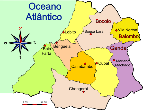 Mapa adminstrativo do distrito de Benguela em 1971 - Benguela district administrative map in 1971 Mapa adminstrativo do distrito de Benguela em 1971 - Benguela district administrative map in 1971